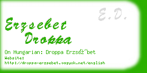 erzsebet droppa business card